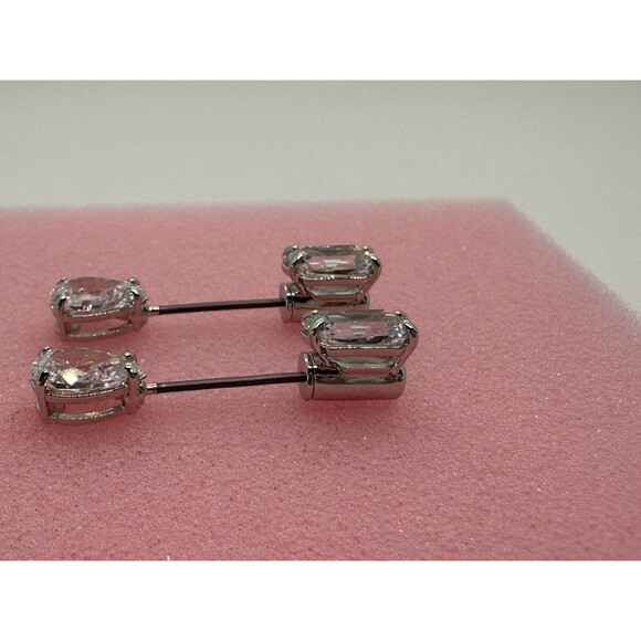 Swarovski Dangle Earrings Mesmera Mixed Cuts Crystal Rhodium Plated $150 New Tag - Picture 4 of 16